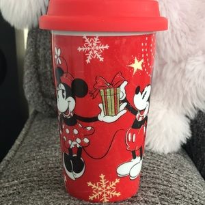 Disney Mickey Minnie Mouse ceramic tumbler w lid